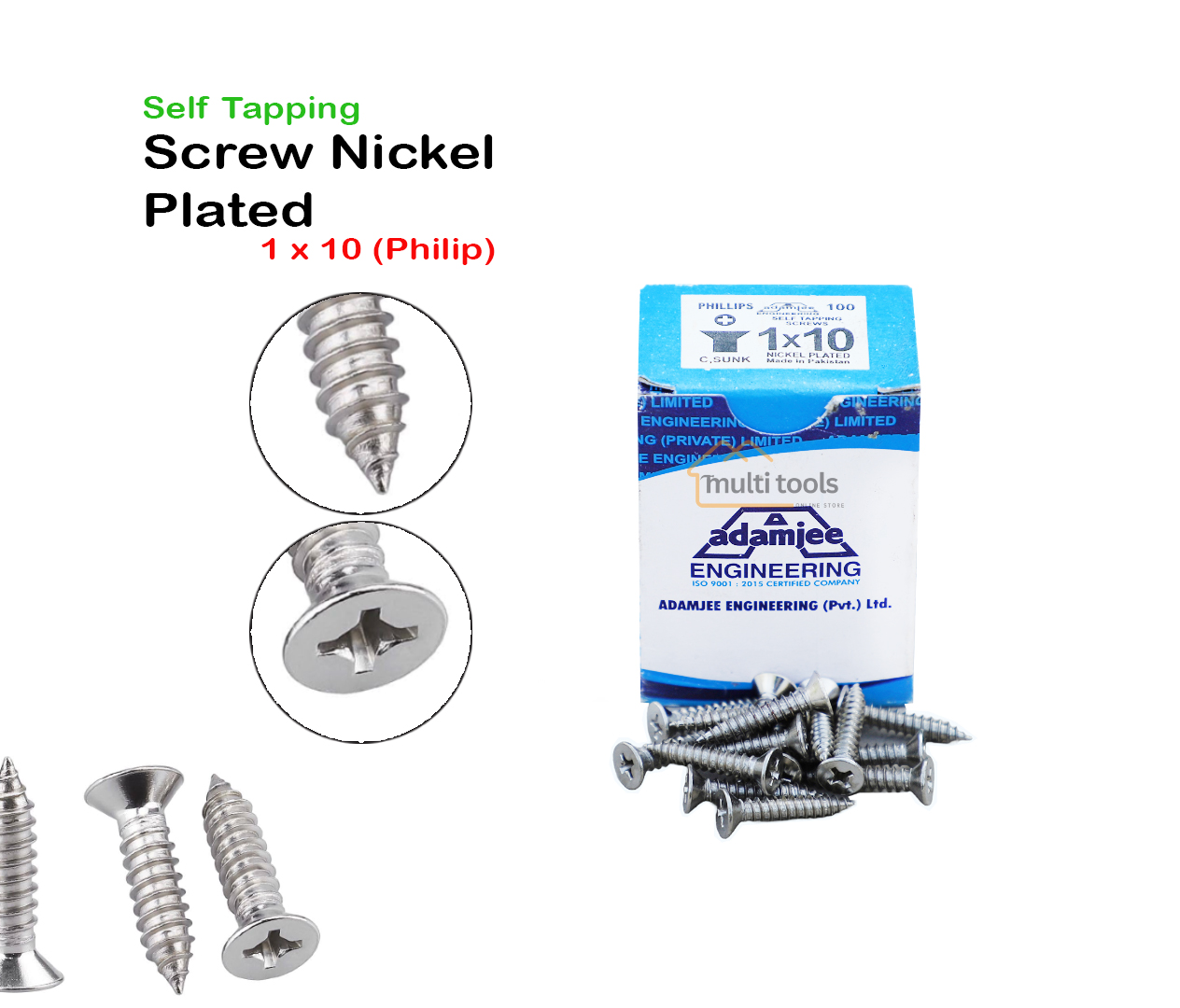 Self Tapping Screw Nickel Plated 1 x 10 (Philip)
